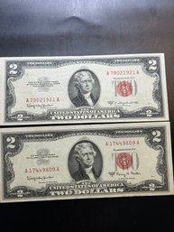 1953-C & 1963-A Red Seal $2 Bills