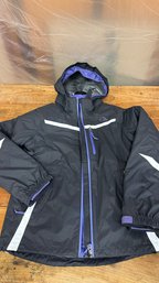 A GIRLS LLBEAN Black SKI Jacket With Liner Size 14-16