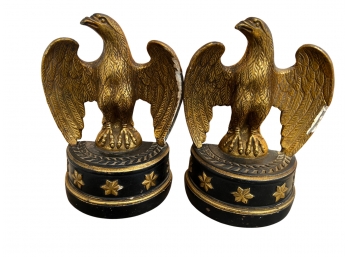 Gilded American Bald Eagle Bookends