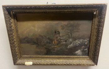 19th Century Framed Oil On Board