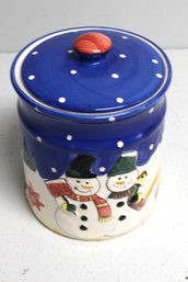 Ceramic Winter Scene Cookie Jar