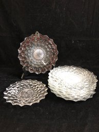 Set Of Vintage Crystal Plates