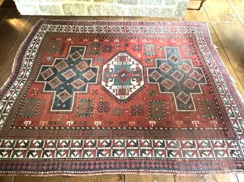 Handsome Oriental Carpet With Kazak Design