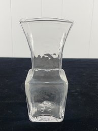 Clear Glass Square Vase