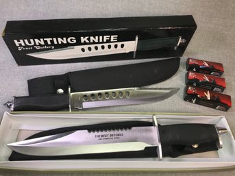 LOT A - Fantastic Five (5) Piece Knife Lot - Large Scale Knives And Pocket Knives - Over $130 CLEARANCE PRICE