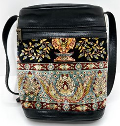 Vintage EM May Carpet Leather Turkish Kilim Shoulder Bag , Unused In Original Bag
