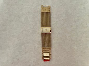 Vintage Anne Klein Diamond Quartz Gold Toned Mesh Ladies Watch