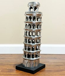 A Large Polished Alloy Leaning Tower Of Pisa Statue