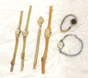 6 Ladies Gold & Silver Costume Watches