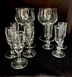 Vintage Assorted Clear Cordials And Goblets