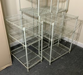 6 White Wire Metal Shelves