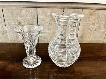 Waterford Crystal Footed Vase And Tiffany & Co. Swag Tulip Vase