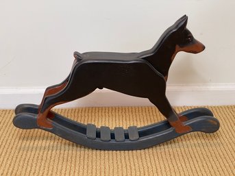 Karen Krupp-Tremer Wooden Rocking Dobermann Figurine, Signed