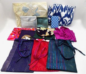 12 Small Cloth & Plastic Pouches & Gift Bags, Some Vintage