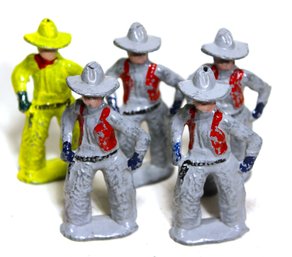 Lot Of Five Vintage Dime Store Lead Cowboy Figures