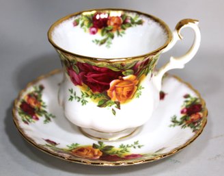 Royal Albert Country Rose Cup And Saucer Bone China