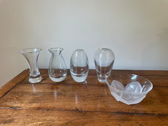 Lot Of Crystal Vases And Bowl Small