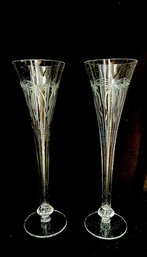 Vintage Waterford ---- Anniversary Style Crystal Toasting Flutes