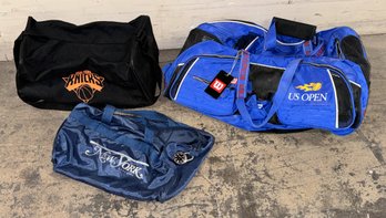 Three Sports Bags Advertising Wilson U.S Open, NY Magazine, NY Knicks