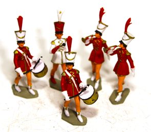 Lot Five Vintage Plastic Majorette Band Figures