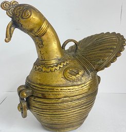 Vintage Brass Peacock Lock Box