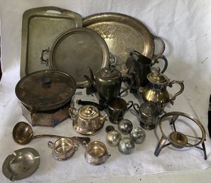 Mixed Metal Lot Mostly Silver Plate