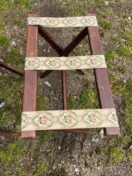 Pair Of Folding Luggage Stands With Tapestry Straps