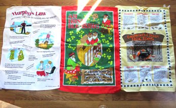 3 Irish Theme Tea Towels Murphy's Law