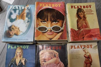 Over 30 Vintage Playboy Issues In Cart - 1964 To 1975 (mostly 1960's)