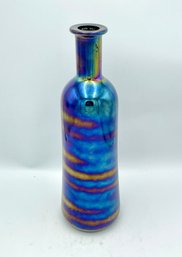 Unique Large Mid Century Italian Iridescent Glass Vase For Rosenthal Netter