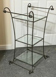 Small Metal & Glass Table ~ 3 Shelves ~