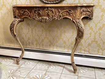 Antique Carved Giltwood Marbletop Console