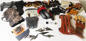 Archery Gear- Protective Gloves By Keshes & Toparchery, Arm Guards, Bullet Points, Glasses And Other Items