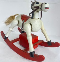 Adorable Antique Musical Rocking Horse