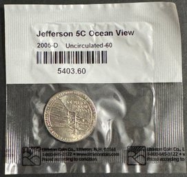 2005-D Uncirculated Ocean View Nickel In Littleton Package