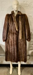 Beautiful Woman's Goldin Feldman Full Length Mink Fur Coat