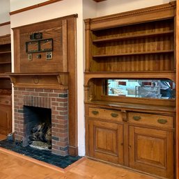 An Original Oak Antique Built In Cabinet