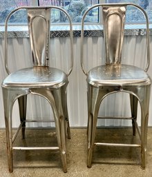 Restoration Hardware Metal Stools (2)