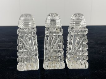 Clear Glass Salt Pepper And Spice Shaker Set