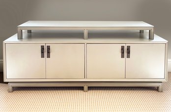 A Modern Painted Wood Credenza With Shelf - Hall, Media, Dining, Or Office