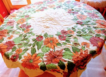 Vintage Fall Colors Square Floral Tablecloth