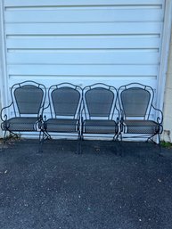 Vintage Wrought Iron Patio Furniture Set 4 Chairs