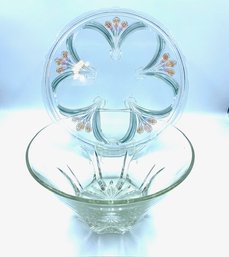 Vintage Clear Glass Serving Dishes