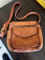 Fossil Tan Leather Crossbody / Hobo Bag