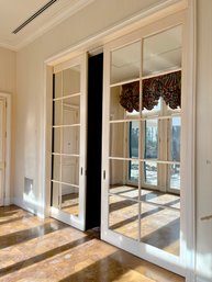 A Pair Of Massive Mirror Panel Sliding Pocket Doors - Over 10' Tall -  42 - 42A