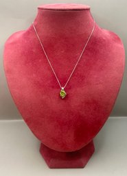 Peridot 14k White Gold & Silver Necklace