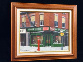 Herbert Weintraub Painting In Frame 'Nick's Ital-Amer Groceries'
