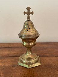 Antique Religious Cross Incense Burner