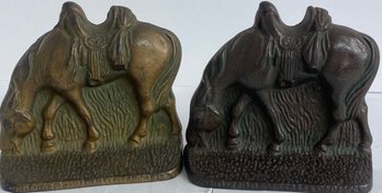 Vintage Cast Iron Horse Book Ends