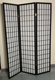 Decorative Black 3 Panel Screen/Room Divider